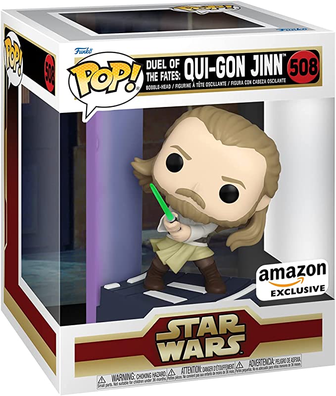 Funko 63196 Pop Deluxe: Star Wars - Duel of The Fates - Qui Gon - (Amazon Exclusive)